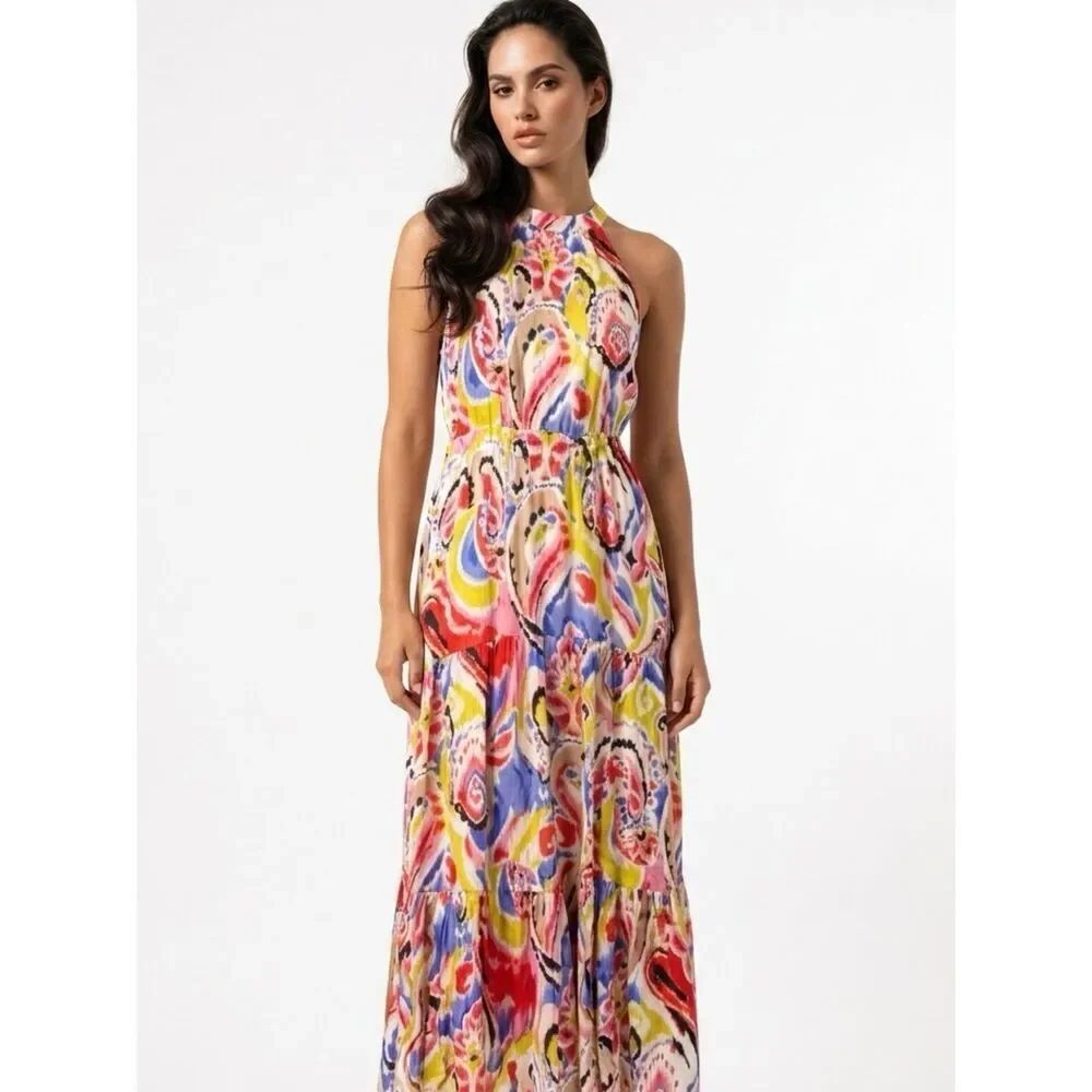 WILLA STORY | NEW Colorful Tiered Maxi Dress Women’s Size X-Small